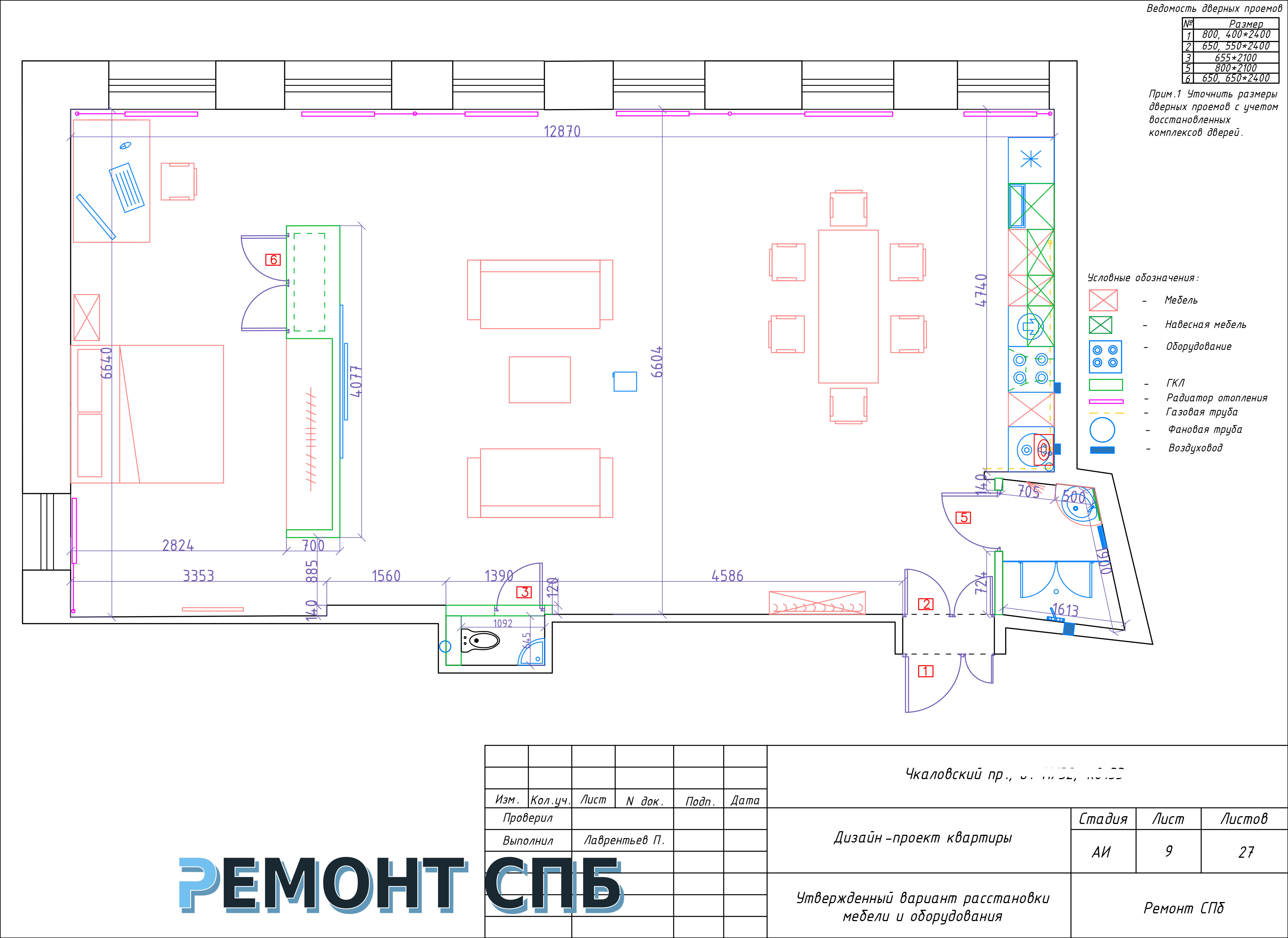 Проект перепланировки спб