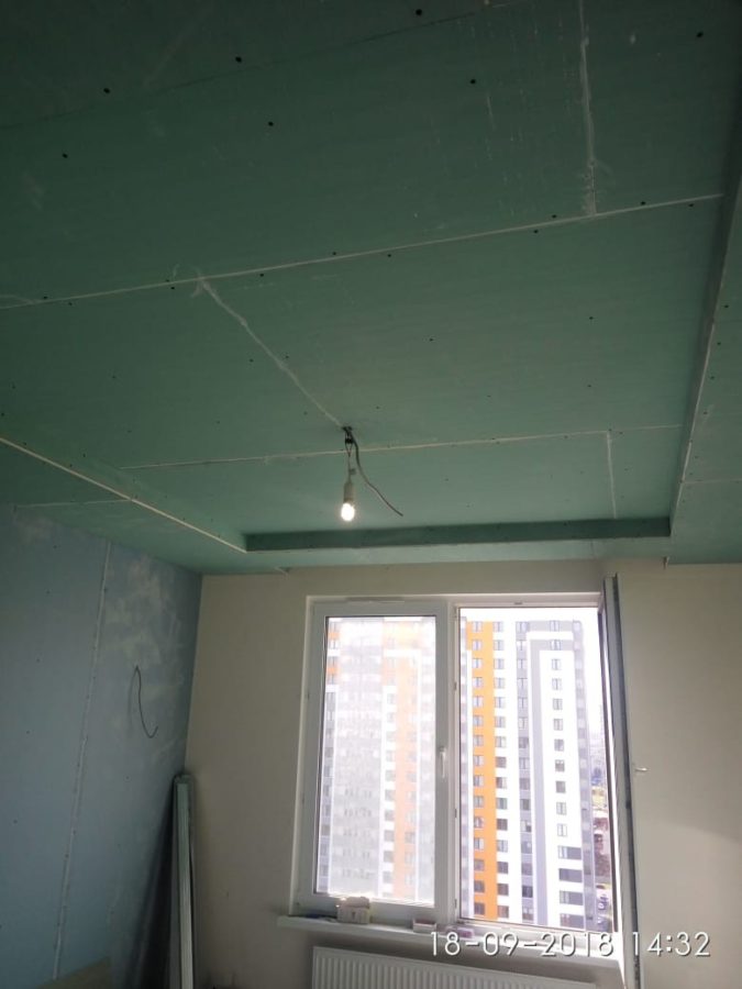 установка гипрока на стены и потолок